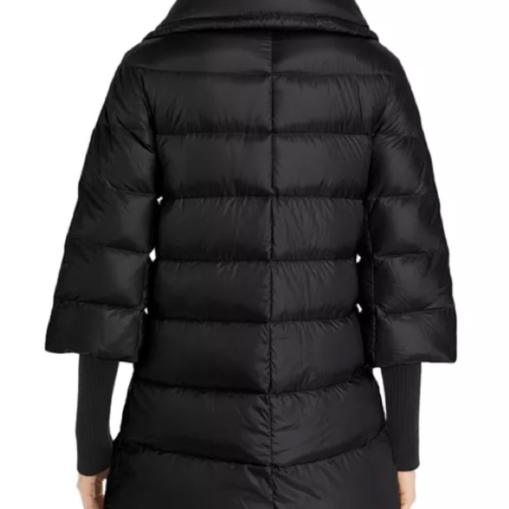 Annie P Cropped Sleeve Down Jacket In Black NWOT - Picture 2 of 9
